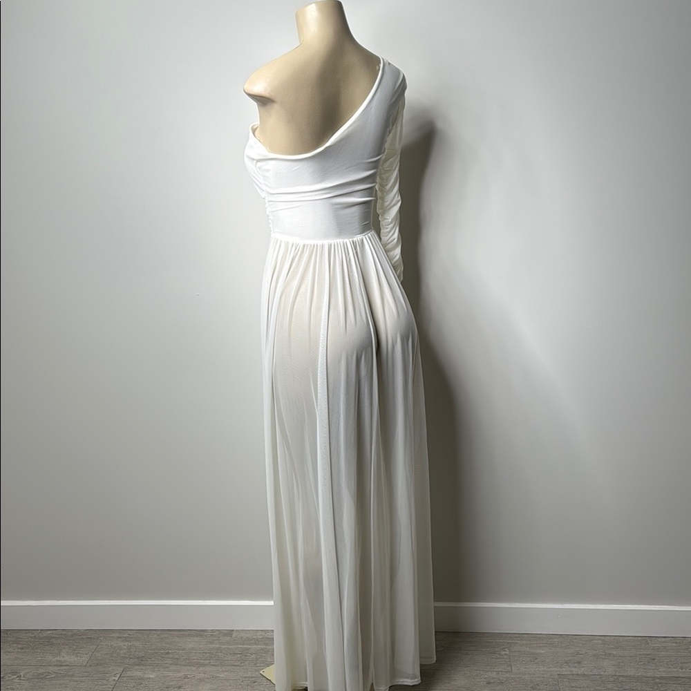 A3 Design White One-Shoulder Ruched Top - Picture 8 of 11